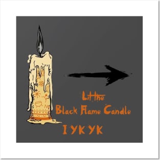 Lit Black Flame Candle Posters and Art